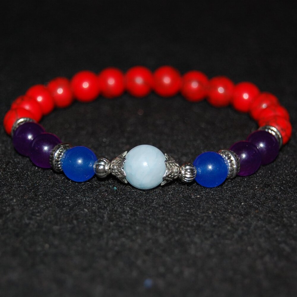 Gemstone Bracelet,Stone Beads Bracelet,Multicolor Stone Beaded Bracelet